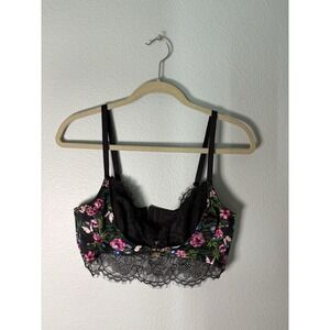 Victoria's Secret Very Sexy Unlined Longline Balconette Bra L Large Floral Lace